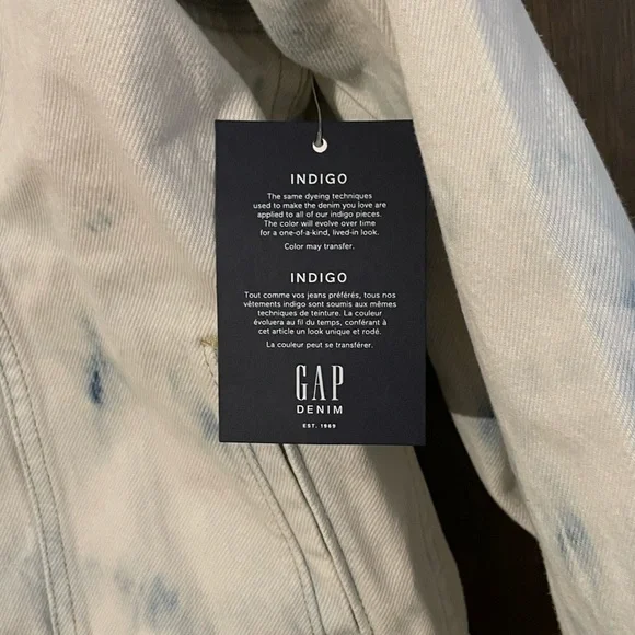 NWT GAP Women’s Size XXL cropped tie dye denim jacket - Picture 5 of 7